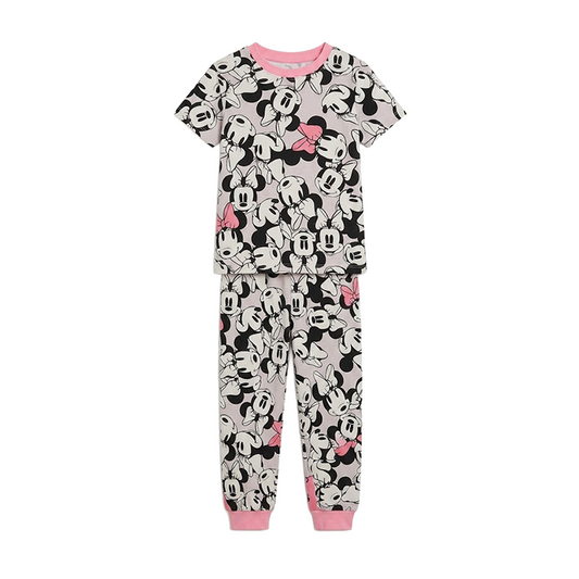 Girls Minnie Mouse Half Sleeves Pyjama Set
