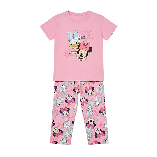 Girls Daisy & Minnie Half Sleeves Pyjama Set