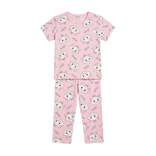 Girls Disney Marie Half Sleeves Pyjama Set