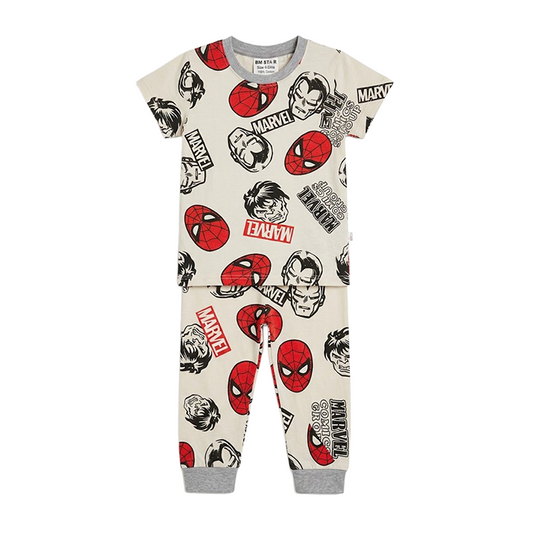 Boys Marvel Half Sleeves Pyjama Set