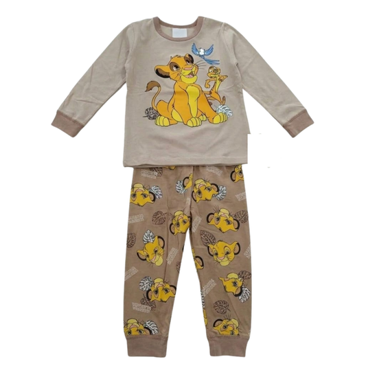 Boys Lion King Simba Pajama Set | Beige Long Sleeve Set