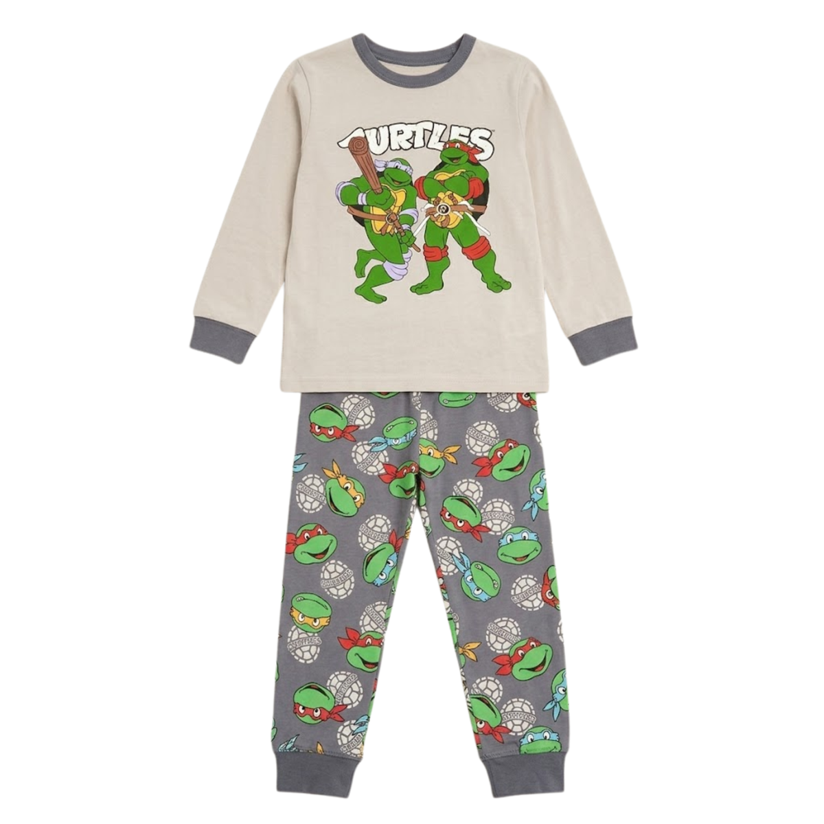 Boys Ninja Turtles Pajama Set | Grey Long Sleeve Set