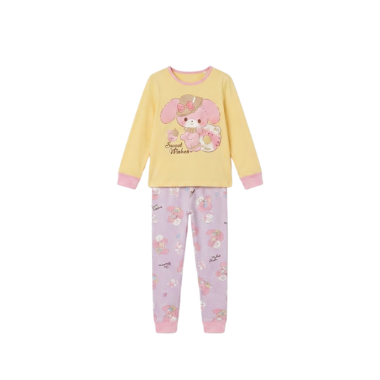 Girls Sweet Wishes Pajama Set | Yellow & Lilac Sleepwear