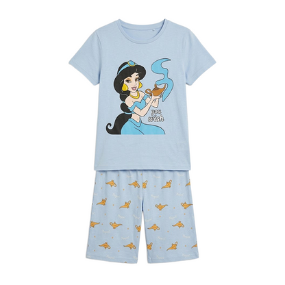 Girls Disney Princess Jasmine Half Sleeves Shorts Set