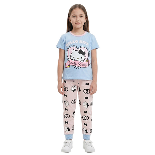 Girls Iconic Hello Kitty Half Sleeves Pyjama Set