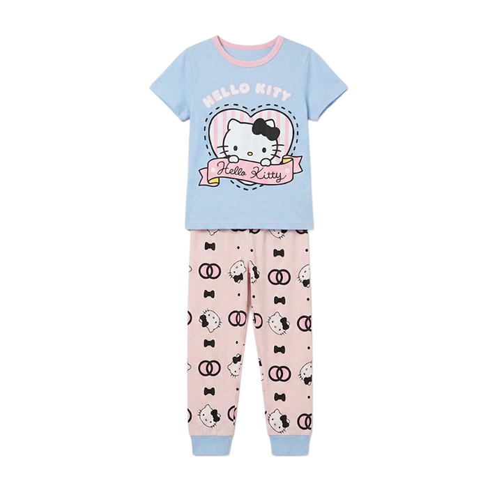 Girls Iconic Hello Kitty Half Sleeves Pyjama Set