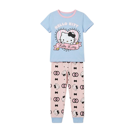 Girls Iconic Hello Kitty Half Sleeves Pyjama Set