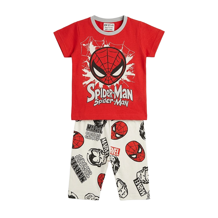 Boys Spider-Man Half Sleeves Shorts Set