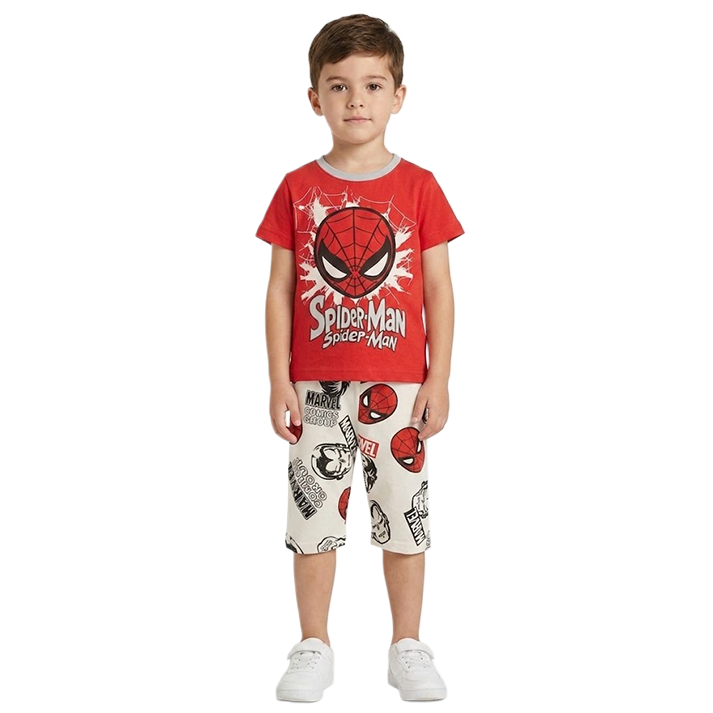 Boys Spider-Man Half Sleeves Shorts Set