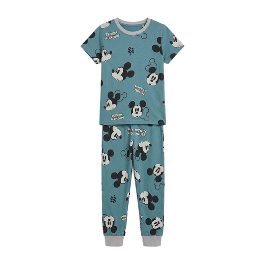 Girls Iconic Mickey Mouse Half Sleeves Pyjama Set