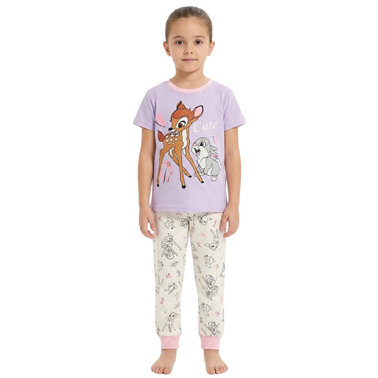 Girls Bambi & Thumper Half Sleeves Pyjama Set