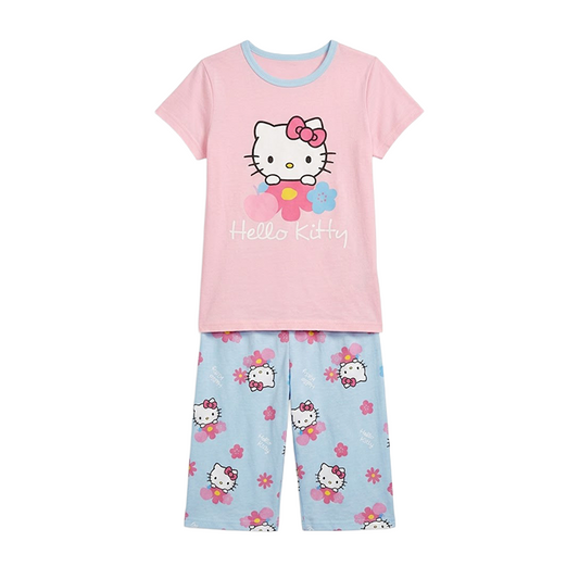 Girls Sanrio Hello Kitty Half Sleeves Shorts Set