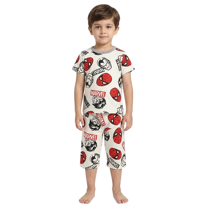 Boys Marvel Half Sleeves Shorts Set