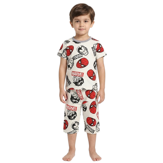 Boys Marvel Half Sleeves Shorts Set