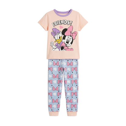 Girls Playful Friends Half Sleeves Pyjama Set