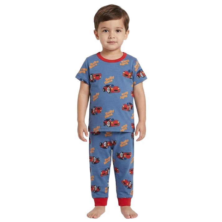 Boys Rally Race Half Sleeves Pyjama Set