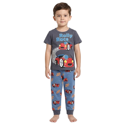 Boys Rally Race Track Half Sleeves Pyjama Set