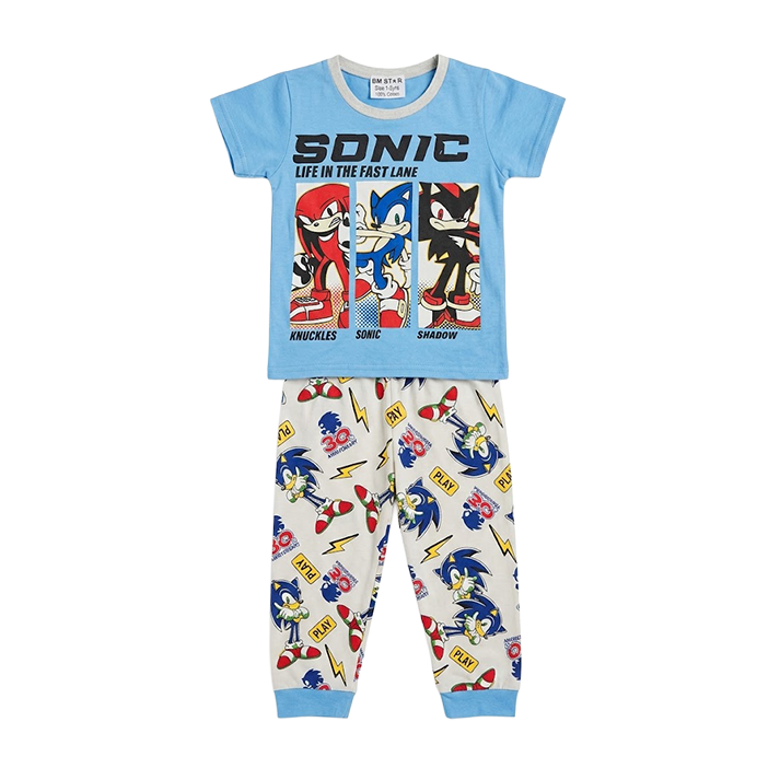 Boys Sonic Half Sleeves Pyjama Set