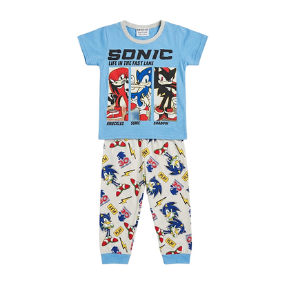 Boys Sonic Half Sleeves Pyjama Set