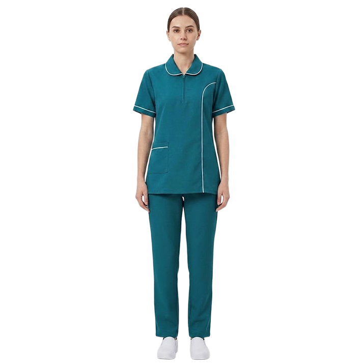 Maid's Trim Zip-Neck Uniform Set
