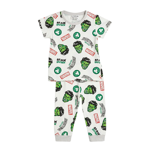 Boys Hulk Half Sleeves Pyjama Set