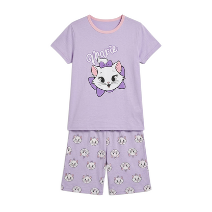 Girls Disney Marie Half Sleeves Shorts Set