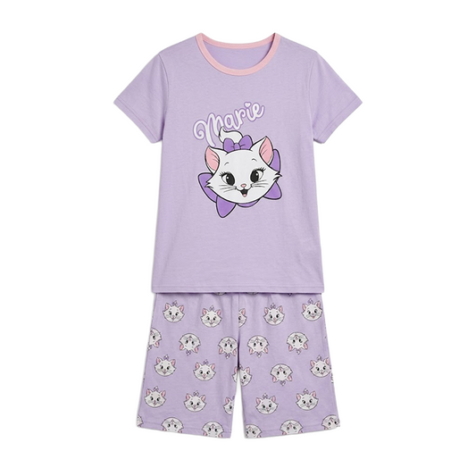 Girls Disney Marie Half Sleeves Shorts Set