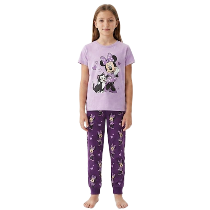 Girls Minnie Mouse Half Sleeves Pyjama Set