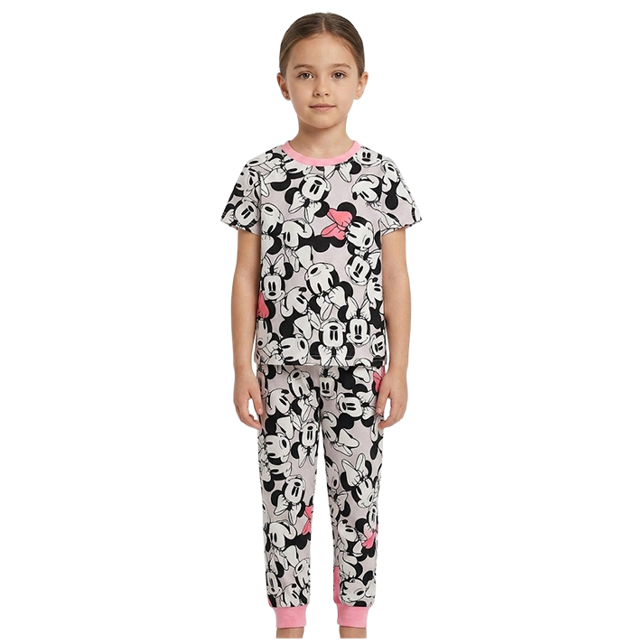 Girls Minnie Mouse Half Sleeves Pyjama Set