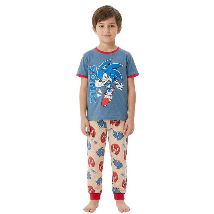 Boys Sonic Dash Half Sleeves Pyjama Set