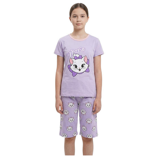 Girls Disney Marie Half Sleeves Shorts Set