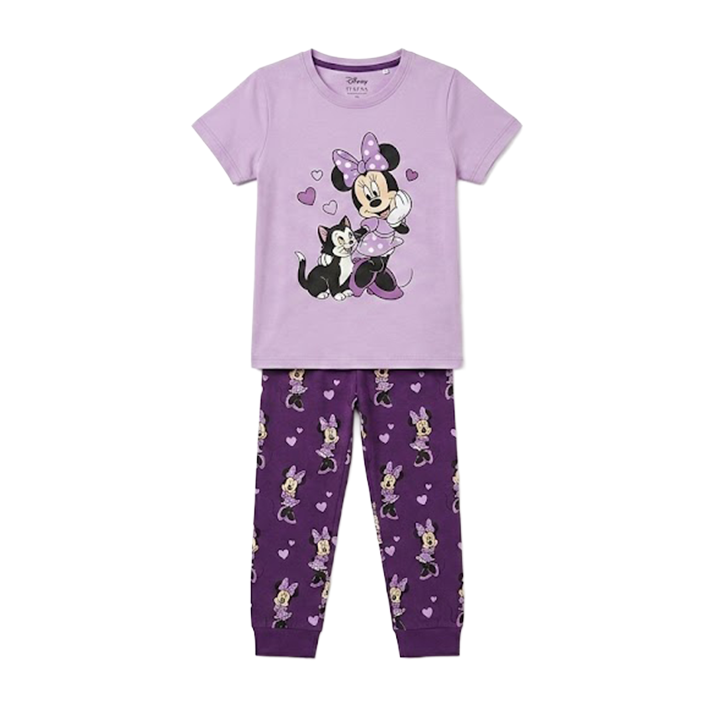 Girls Minnie Mouse Half Sleeves Pyjama Set