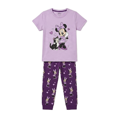 Girls Minnie Mouse Half Sleeves Pyjama Set