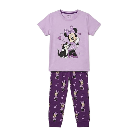 Girls Minnie Mouse Half Sleeves Pyjama Set
