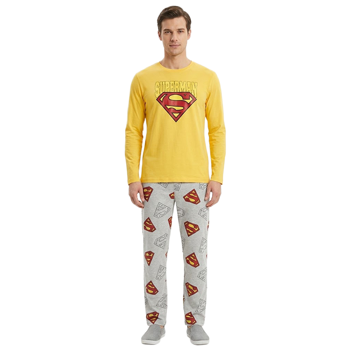Men Super-Man Full Sleeves Pyjama Set