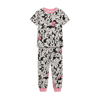 Girls Minnie Mouse Half Sleeves Pyjama Set