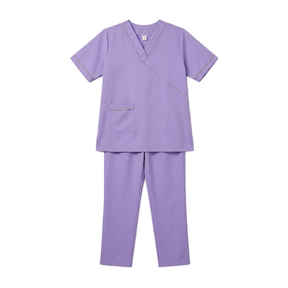 Maid's Wrap-Style V-Neck Uniform Set