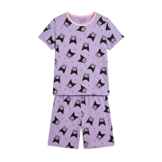 Girls Sanrio Kuromi Half Sleeves Shorts Set