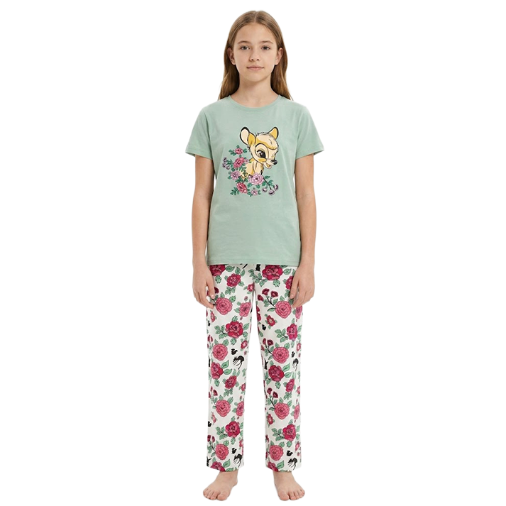 Girls Disney Bambi Half Sleeves Pyjama Set