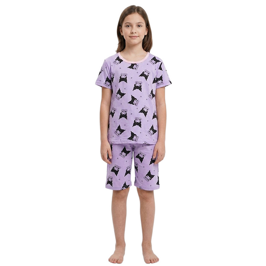 Girls Sanrio Kuromi Half Sleeves Shorts Set