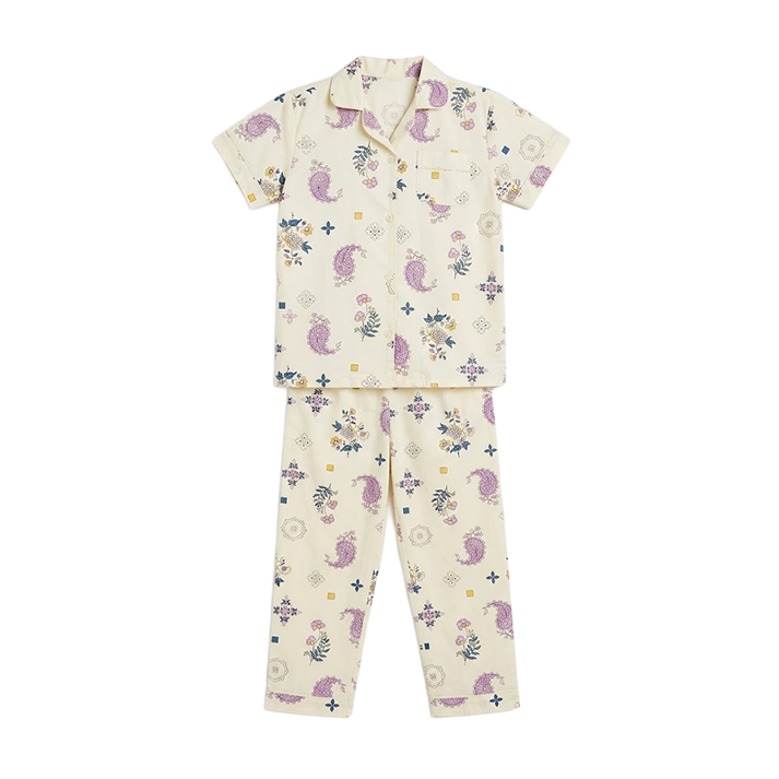 Women Lilac Luster Half Sleeves Pyjama Set