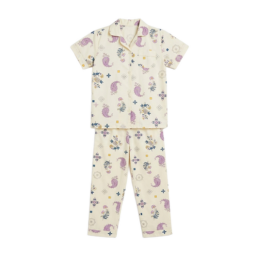 Women Lilac Luster Half Sleeves Pyjama Set