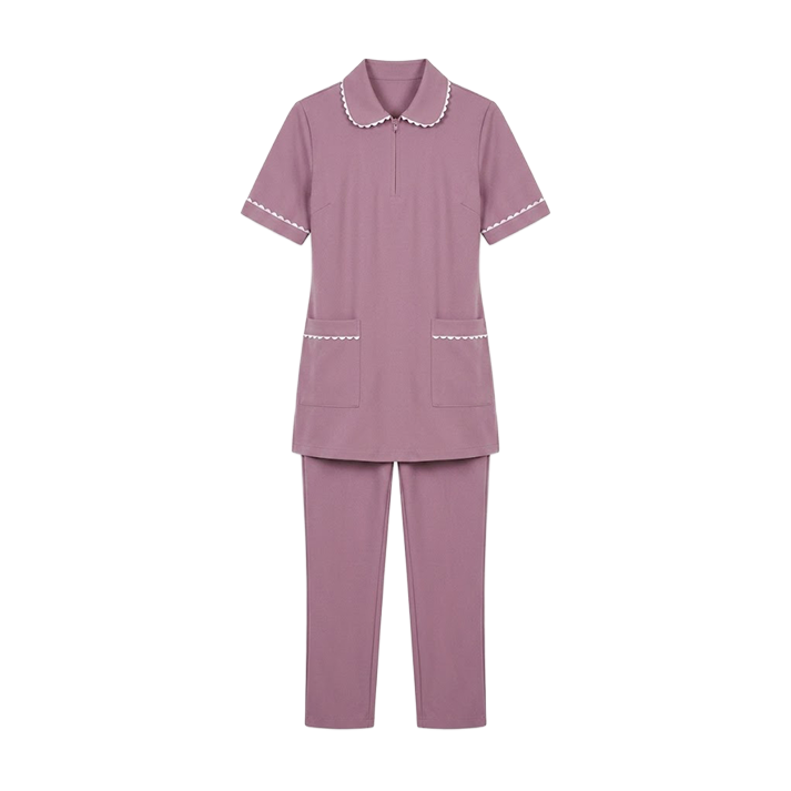 Maid's Trim Zip-Neck Tunic Uniform Set