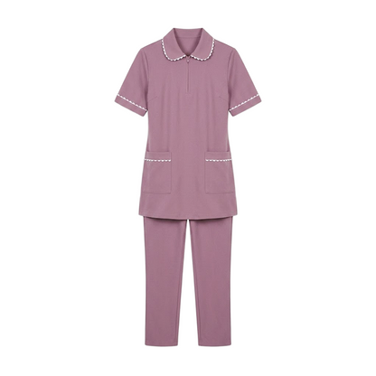 Maid's Trim Zip-Neck Tunic Uniform Set