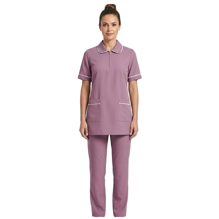 Maid's Trim Zip-Neck Tunic Uniform Set