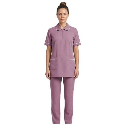Maid's Trim Zip-Neck Tunic Uniform Set