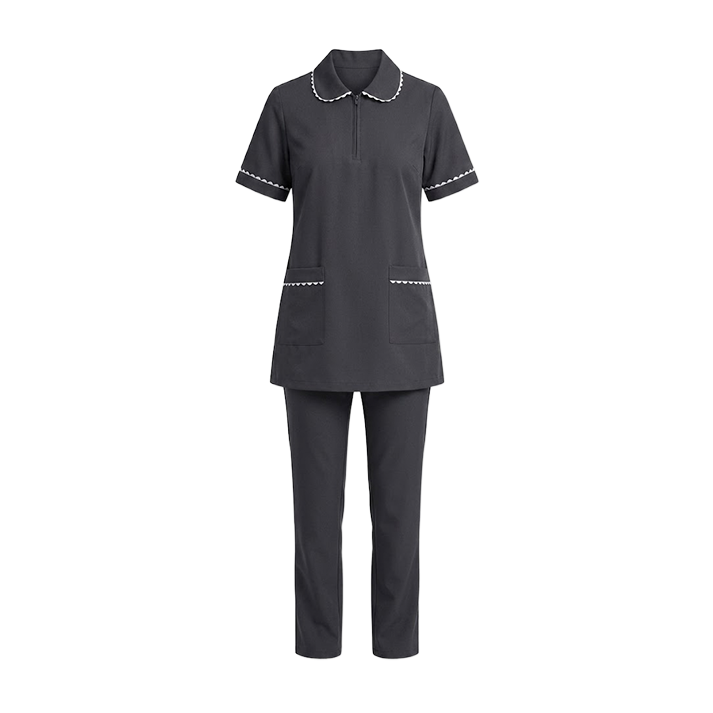Maid's Trim Zip-Neck Tunic Uniform Set