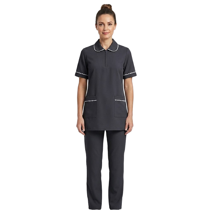 Maid's Trim Zip-Neck Tunic Uniform Set