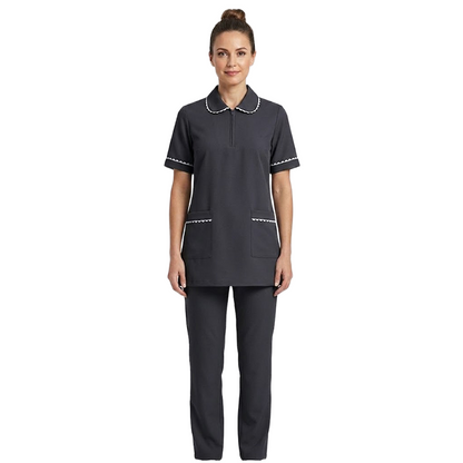 Maid's Trim Zip-Neck Tunic Uniform Set