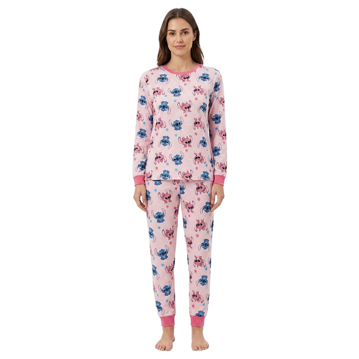 Women Lilo & Stitch Full Sleeves Pyjama Set